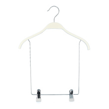 Custom Logo white wooden swim suits hanger with long clips drops